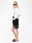 Tanos Tomboy Top - White short sleeved top with lace embroidery.