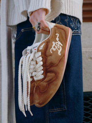 ZV Dance Trainers - Low-top leather trainers with western cut-out.