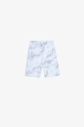 Kurt Kids' Bermudas - Kids' white cotton Bermuda shorts with tie-dye print