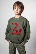 Felpa Joe junior - Felpa in cotone verde junior