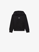 Sweatshirt Sanchi für Jungen - Langärmeliges, schwarzes Kapuzen-Sweatshirt aus Baumwoll-Molton mit Fotoprint für Jungen.