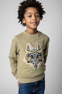 Simba Children’s Sweatshirt - Children’s khaki cotton sweatshirt