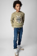 Simba Children’s Sweatshirt - Children’s khaki cotton sweatshirt