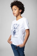 Boxer Children’s T-Shirt - Children’s white cotton short-sleeve Henley T-shirt