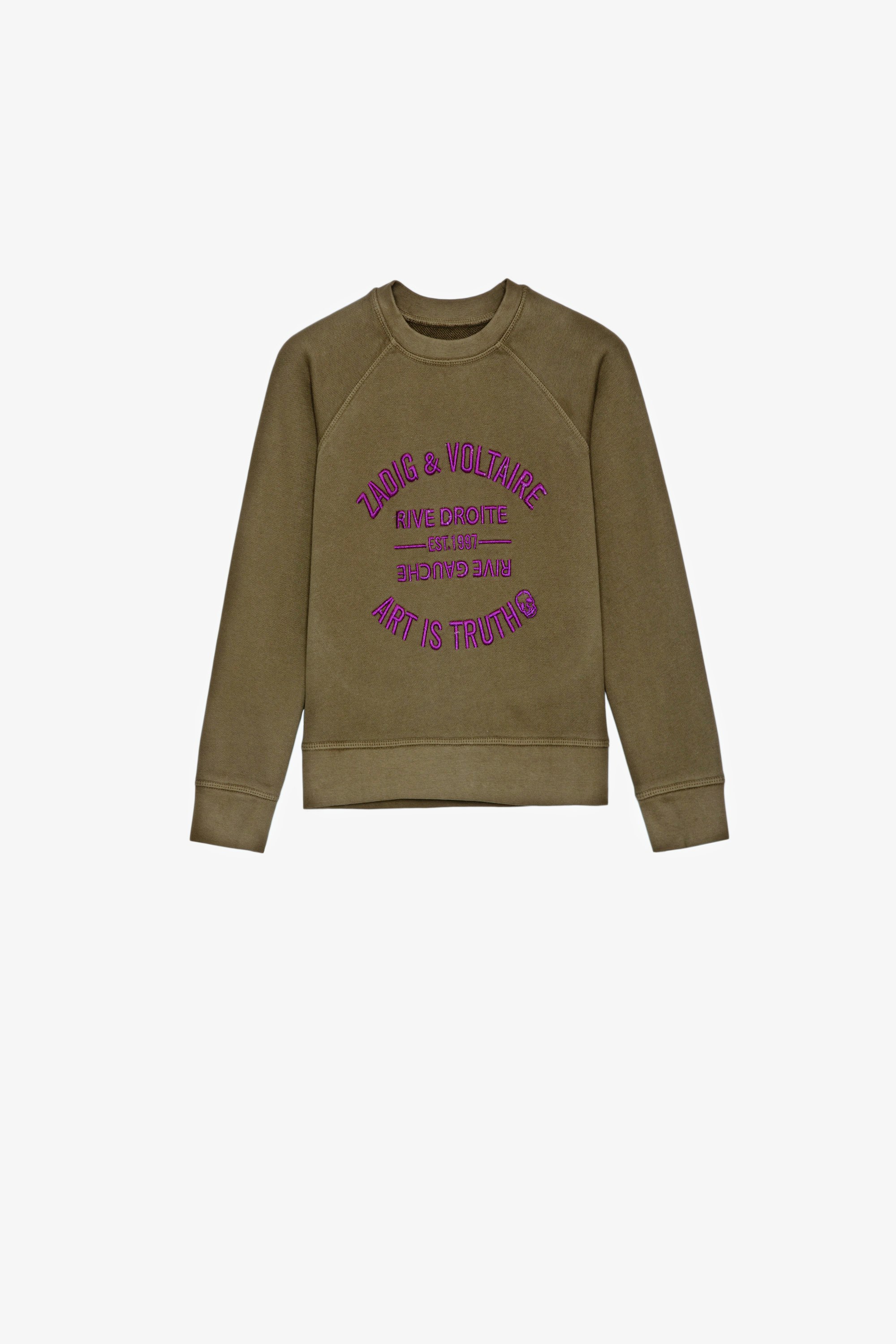 Upper Children’s スウェット Children’s khaki sweatshirt with insignia 