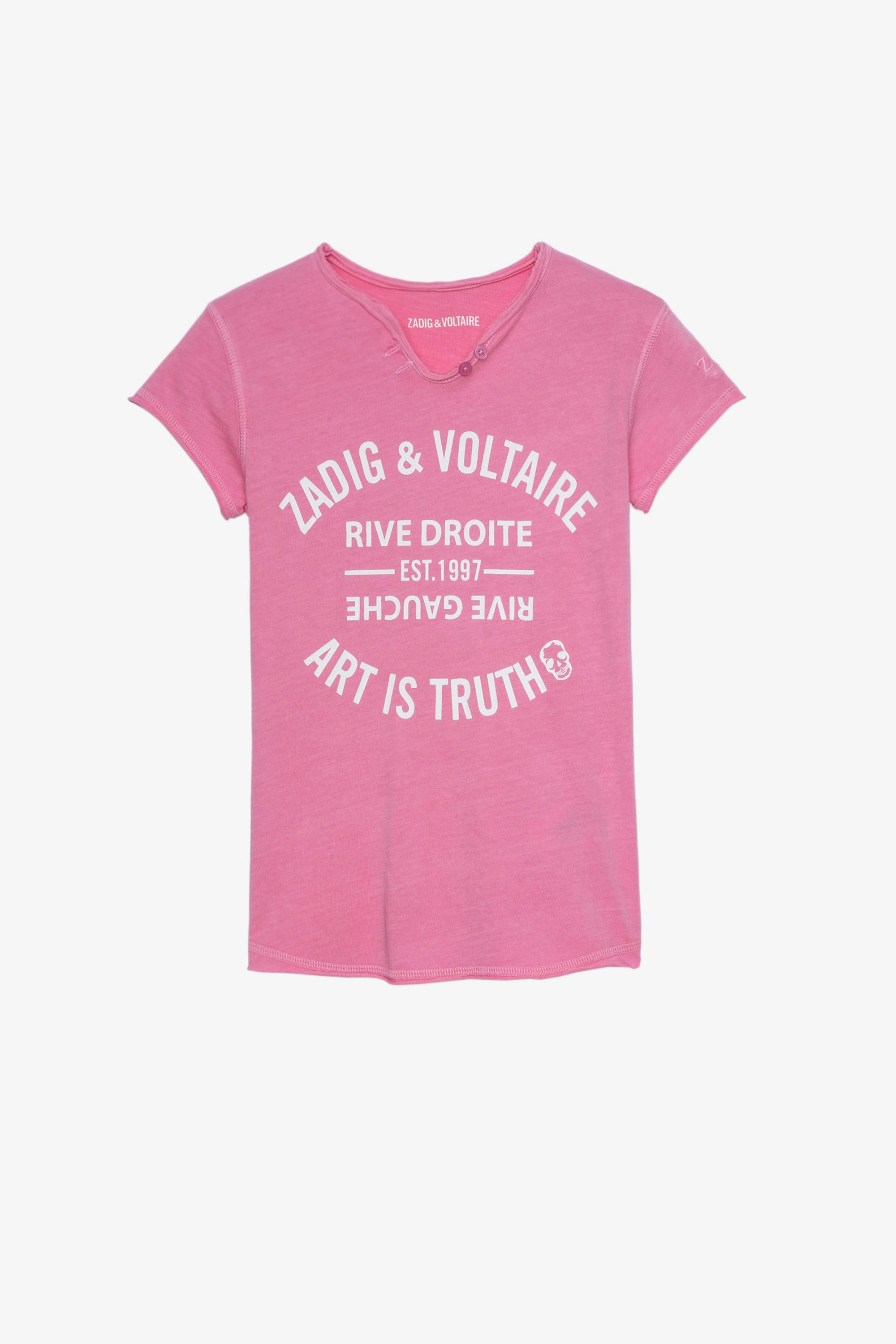 Camiseta Boxo Infantil Camiseta rosa de algodón infantil