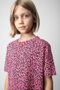 Porter Leopard Girls' T-Shirt - Girls' cotton t-shirt with all over leopard print.