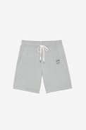 Party Short - Men’s light grey cotton fleece shorts featuring a Skull XO patch.