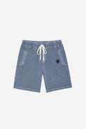 Party Shorts - Men’s blue cotton fleece shorts featuring a Skull XO patch.