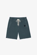 Party Short - Men’s dark green cotton fleece shorts featuring a Skull XO patch.