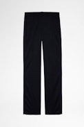 Chillyn Pants - Men's black flared pants with side bands. Made with fibers from organic farming.