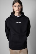Sanchi Sweatshirt - Men's 'Art is Truth' black cotton hoodie