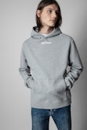 Sanchi Sweatshirt - Men's 'Art is Truth' grey cotton hoodie