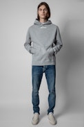 Sanchi Sweatshirt - Men's 'Art is Truth' grey cotton hoodie