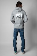 Sanchi Sweatshirt - Men's 'Art is Truth' grey cotton hoodie