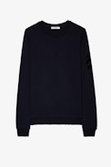 Sweatshirt Soft Arrow - Marineblaues Sweatshirt aus Baumwolle für Herren