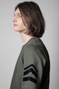Felpa Soft Arrow - Felpa in cotone kaki uomo