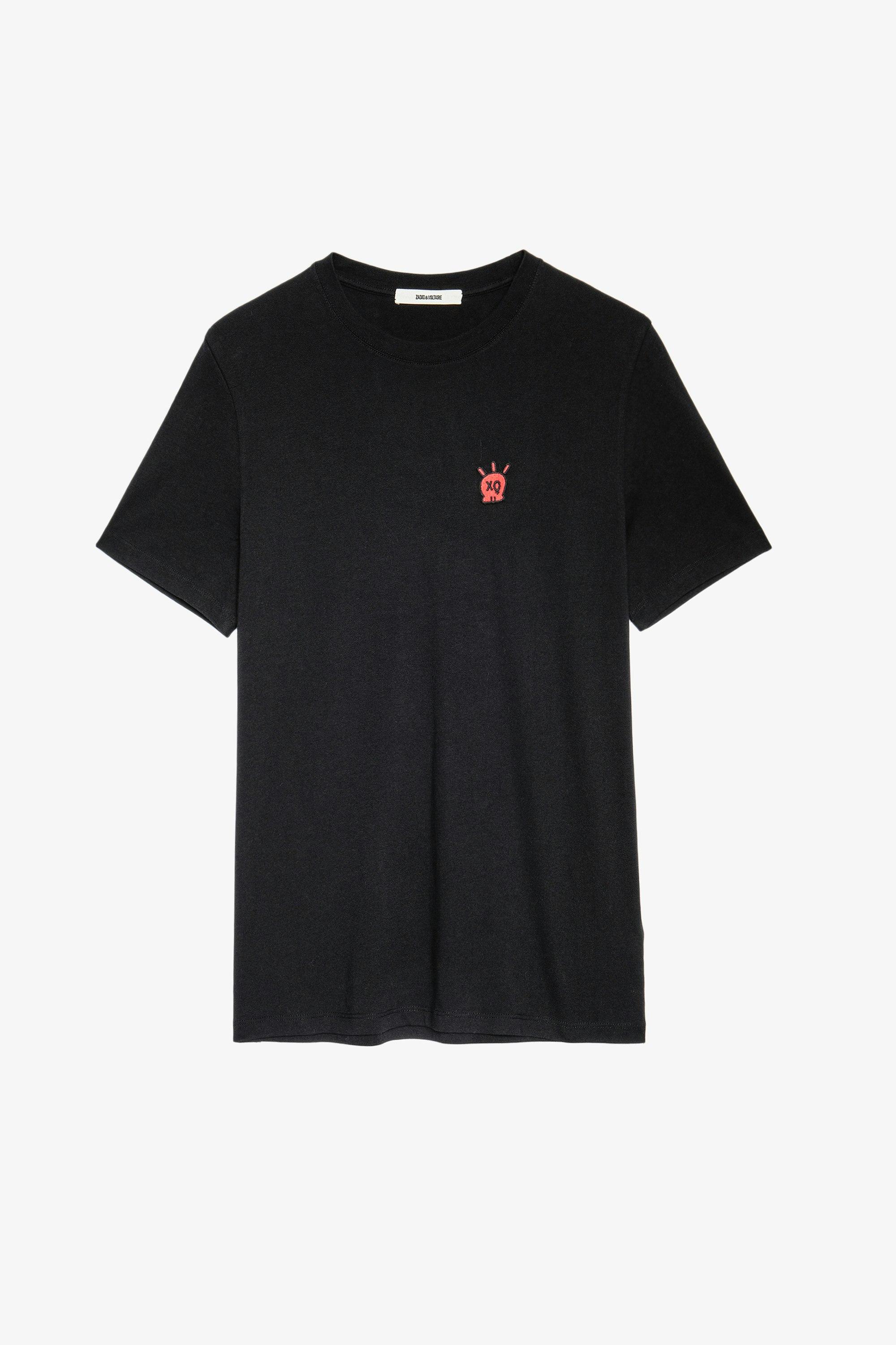 Camiseta Tommy Skull XO - Camiseta negra de algodón para hombre con parche de calavera XO en el pecho.