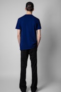T-Shirt Monastir - T-shirt à col tunisien en coton bleu roi Homme