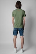 Ted Photoprint T-Shirt - Men's short-sleeved t-shirt in khaki cotton with photo print