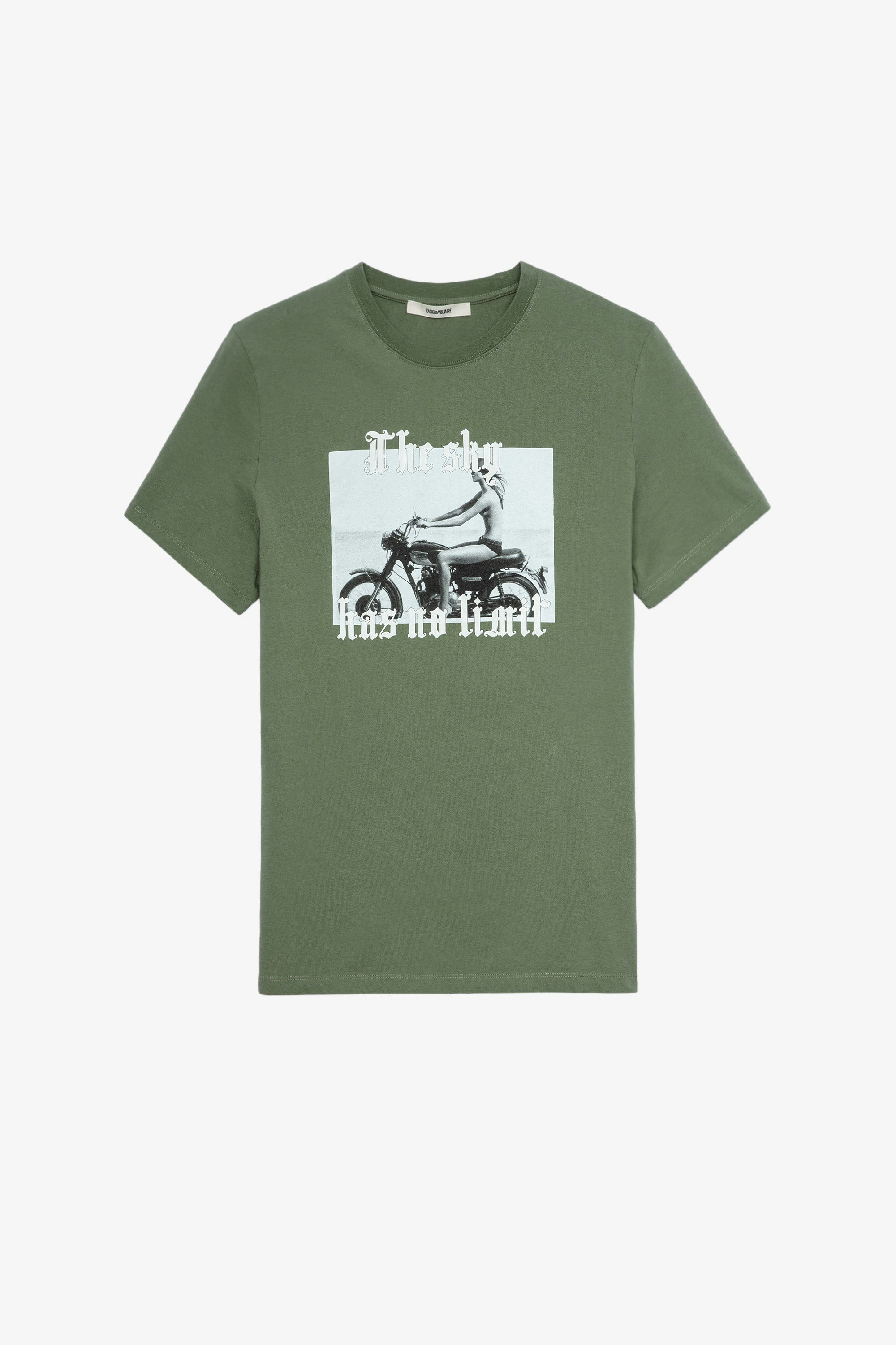 T-Shirt Ted Photoprint T-shirt a maniche corte in cotone kaki con stampa foto uomo