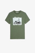 Ted Photoprint T-Shirt - Men's short-sleeved t-shirt in khaki cotton with photo print