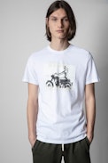 T-Shirt Ted Photoprint - Tee-shirt en coton blanc imprimé photo Homme