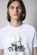 T-Shirt Ted Photoprint - Tee-shirt en coton blanc imprimé photo Homme