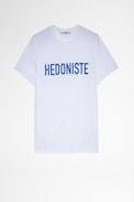 Tommy T-Shirt - Men's short-sleeved t-shirt in white cotton with Hedoniste print