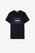 Camiseta Ted - Camiseta azul marino de algodón para hombre con blasón de la marca