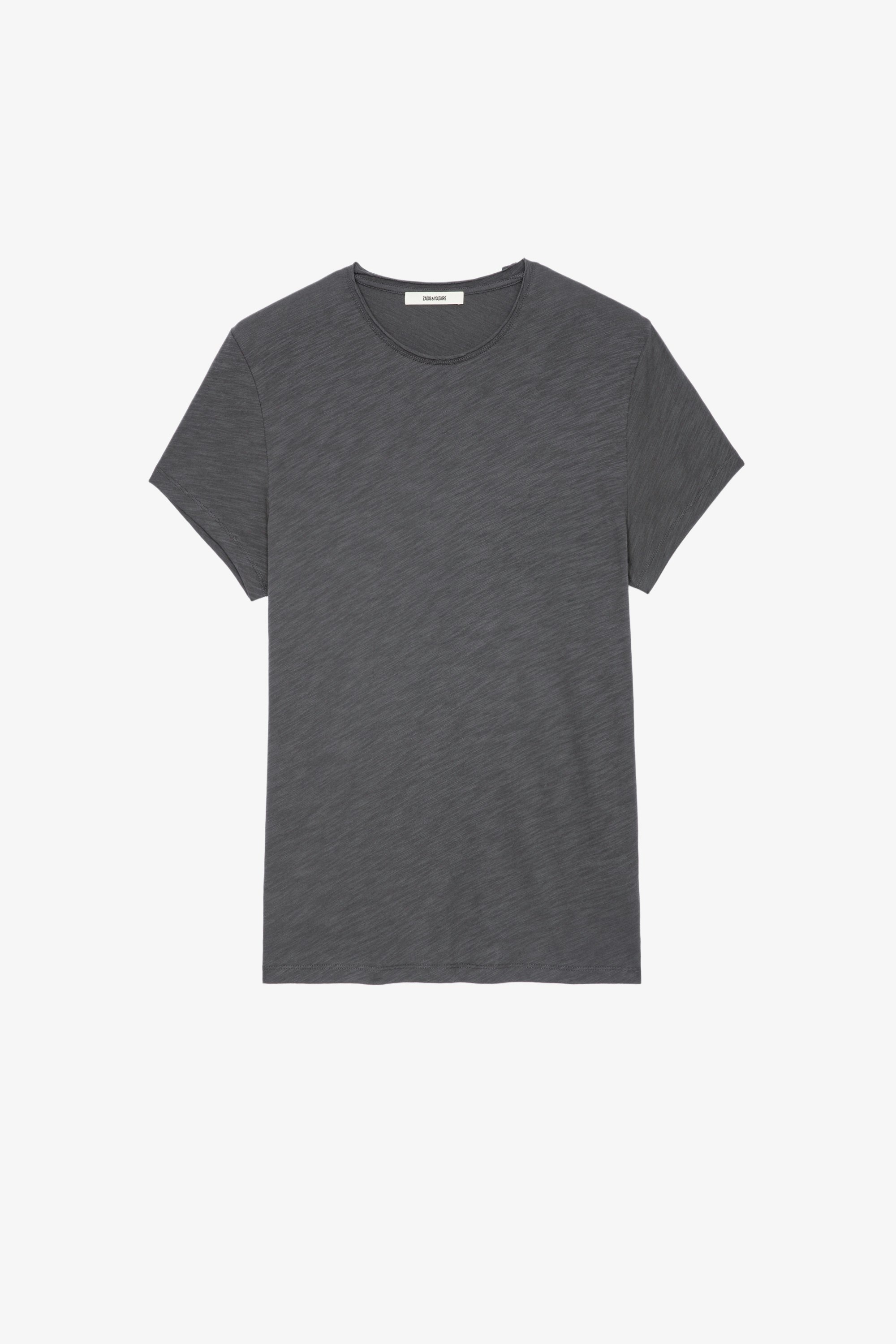 T-Shirt Toby Geflammt Graues Herren-T-Shirt aus geflammter Baumwolle