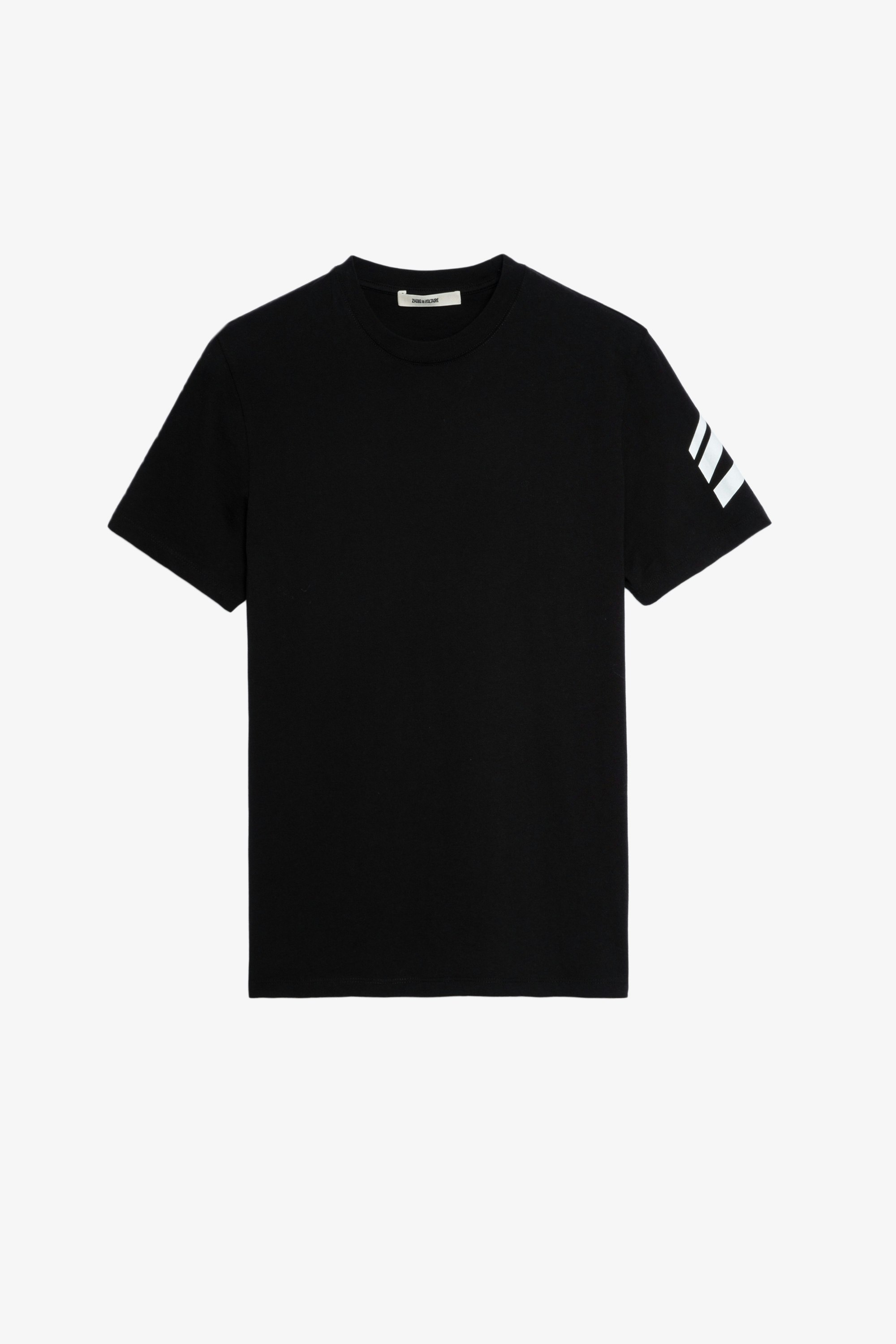 Camiseta Tommy HC Arrow Camiseta negra de algodón con flecha en la manga izquierda Hombres