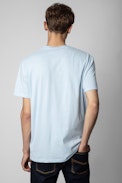 T-shirt Ted Photoprint Paris Texas - T-shirt en coton bleu ciel imprimé photoprint homme