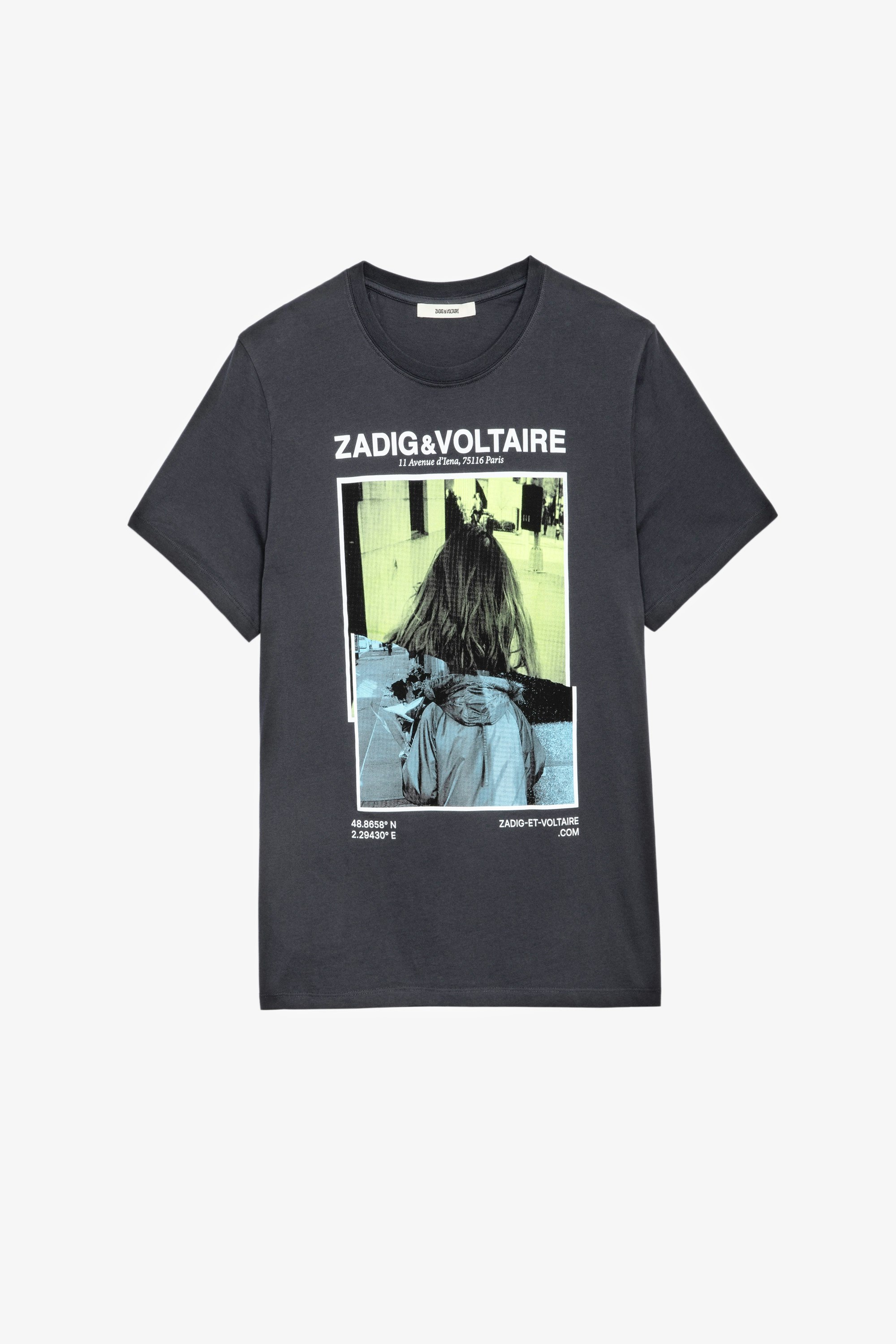 Ted フォトプリント コンサート Ｔシャツ Men’s anthracite cotton T-shirt with photoprint