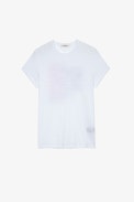 Toby Slub T-shirt - Men's white cotton T-shirt with a print on the back