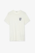 Tommy Skull T-shirt - Men's ecru cotton T-shirt featuring a textured Skull XO motif on the chest.