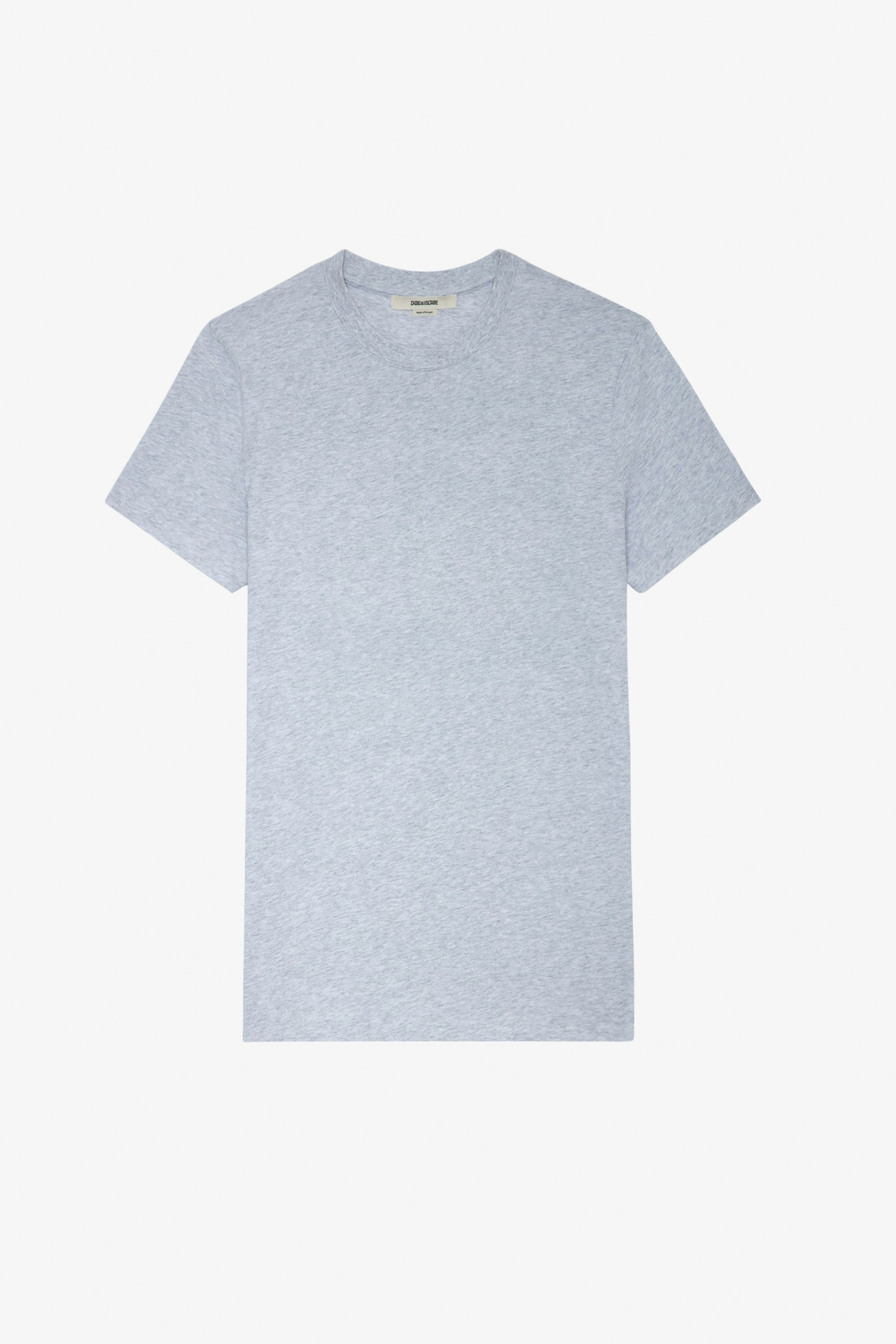 T-shirt Ted - T-shirt in cotone grigia screziata con stampa fotografica "C'est La Faute À Voltaire" da uomo.
