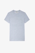 Ted T-Shirt - Men’s grey marl cotton T-shirt with “C’est la faute à Voltaire” photoprint.