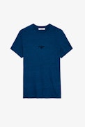 Tommy T-shirt - Men’s blue T-shirt with “Be Fucking Nice” slogan.