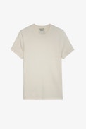 Jimmy T-Shirt - Unisex off-white cotton T-shirt with studio insignia on the back.
