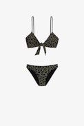 Maillot De Bain Triangle New Leo - Maillot de bain triangle imprimé léopard kaki Femme