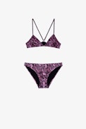 Triangle snake print swimsuit - 2-piece women's swimsuit in snake print