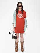 Dima Dress - Short-sleeved t-shirt dress with front print.