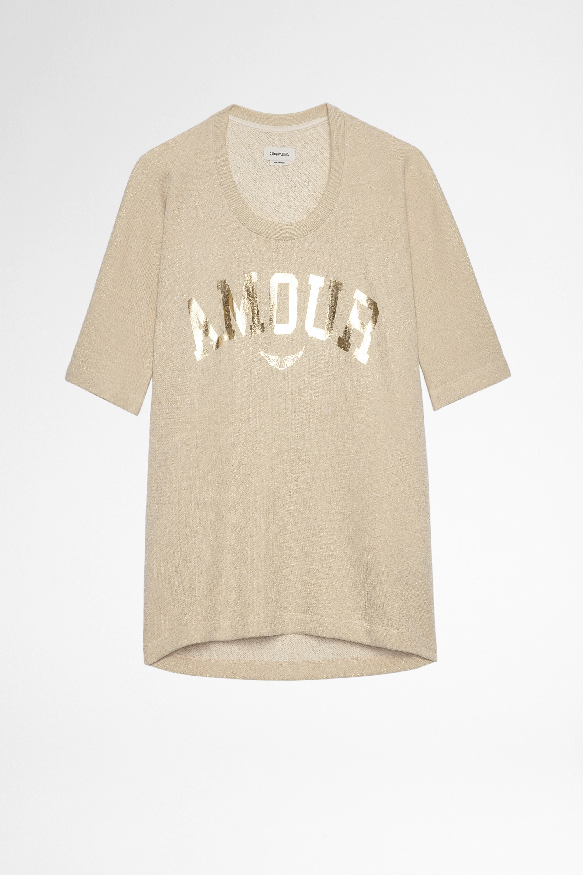 Portland Amour スウェット Women's short-sleeved Amour sweatshirt in gold cotton