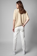 Felpa Portland Amour - Felpa Amour a maniche corte in cotone dorato donna