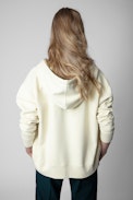 Sudadera Spencer Blason Flowers - Sudadera de algodón en tono crudo con diseño floral para mujer