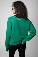 Sudadera Upper L'amour c'est ça - Sudadera de algodón verde con estampado «L'amour C'est Ça» para mujer