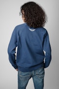 Felpa Upper L'Amour Est Déclaré - Felpa blu in cotone con applicazione "L'amour est déclaré" donna