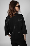 Felpa Kaly Stars Strass - Felpa donna in cotone con stelle impreziosite da strass donna