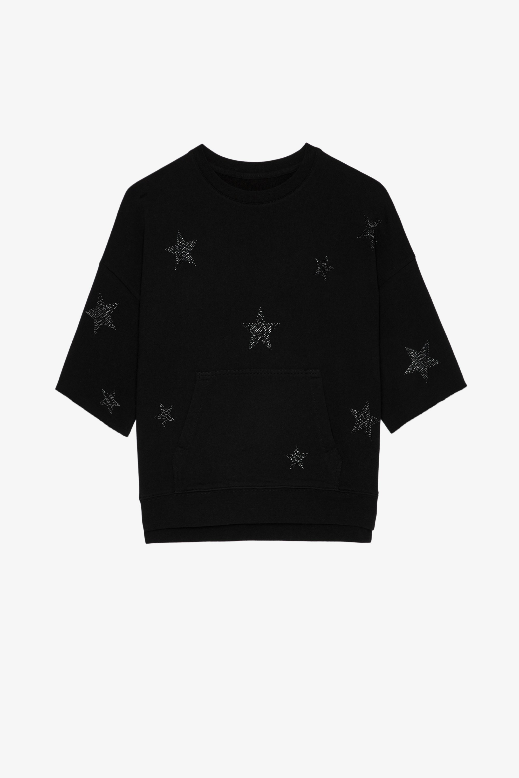 Kaly Stars Strass Sweatshirt Women's cotton sweatshirt with crystal-embellished stars